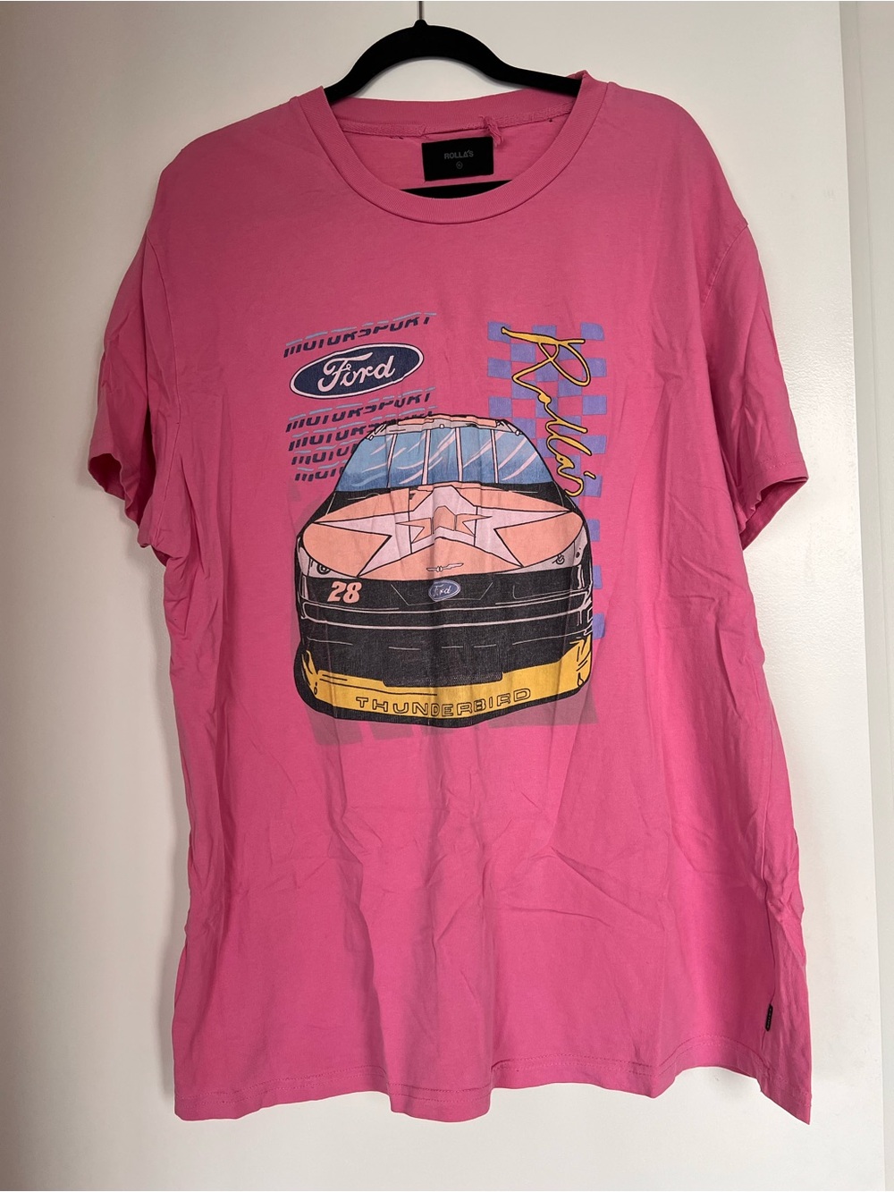 Pink Ford Thunderbird Graphic Short-Sleeve Tee - Men XL
